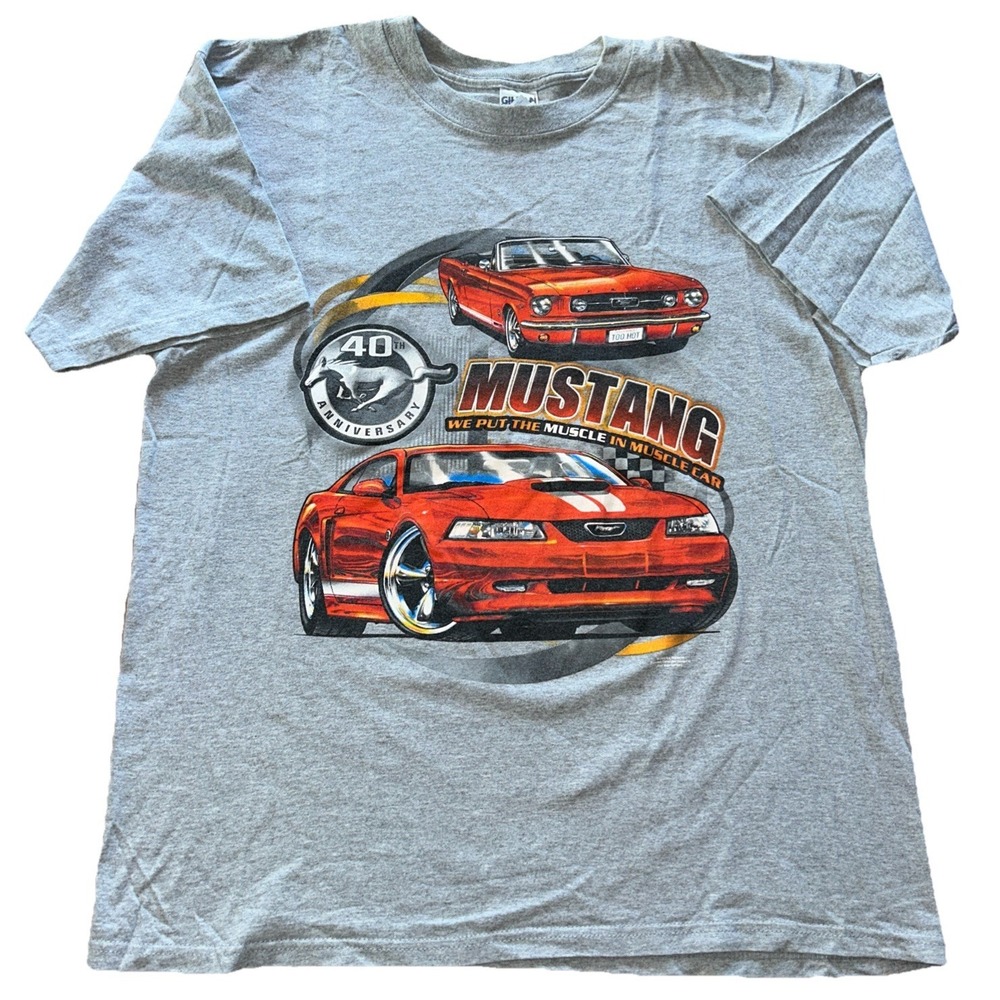 Vintage Mustang Muscle Car 40th Anniversary T-Shirt Y2K 2004 Mens XL